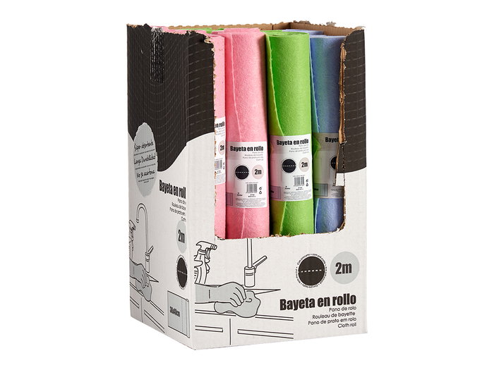 Arte Regal Rouleau de Chiffon Doux 2 m avec Prédécoupe Couleurs Assorties 5,5x5,5x36 cm (Set de 16)