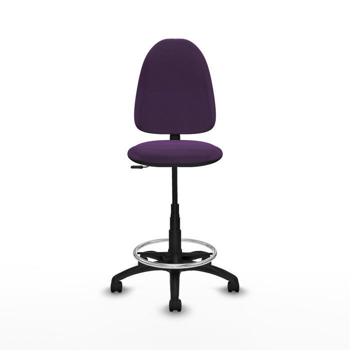 PIQUERAS Y CRESPO Tabouret en Tissu Pourpre avec Structure Polyamide Noire