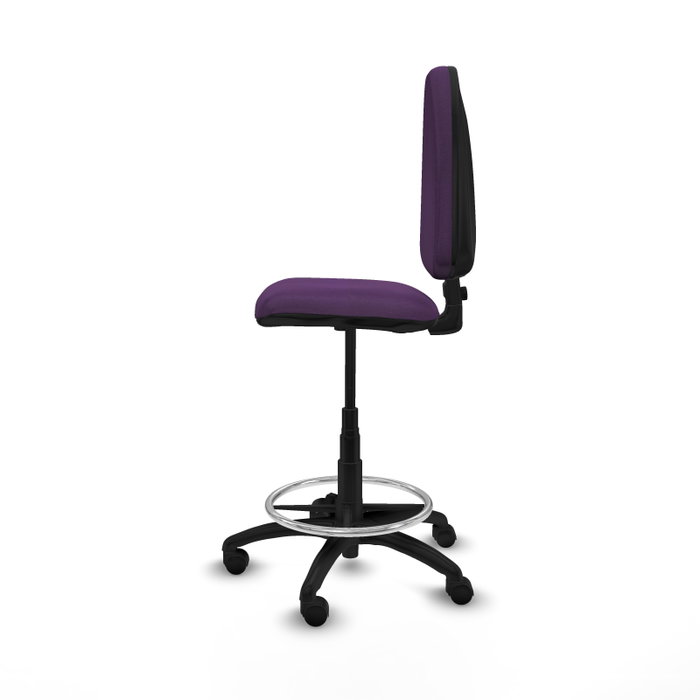 PIQUERAS Y CRESPO Tabouret en Tissu Pourpre avec Structure Polyamide Noire