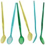 Pick and Drink Jeu de 6 cuillères à cocktail colorées