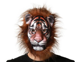 Atosa Masque de Tigre pour Enfants avec détails Orange et Noir