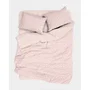 Parure de lit King Size Saumon / Blanc en 100% coton renforcé