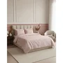 Parure de lit King Size Saumon / Blanc en 100% coton renforcé