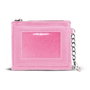 Barbie - Porte-monnaie et porte-cartes de voyage avec fenêtre avant, poche zippée, intérieur doublé, chaîne latérale et porte-clés - En PVC et polyester - Dimensions : 9 x 11 x 1 cm