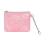 Barbie - Porte-monnaie et porte-cartes de voyage avec fenêtre avant, poche zippée, intérieur doublé, chaîne latérale et porte-clés - En PVC et polyester - Dimensions : 9 x 11 x 1 cm