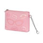 Barbie - Porte-monnaie et porte-cartes de voyage avec fenêtre avant, poche zippée, intérieur doublé, chaîne latérale et porte-clés - En PVC et polyester - Dimensions : 9 x 11 x 1 cm