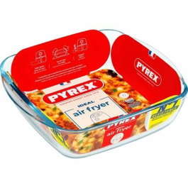 Pyrex Plat Carré pour Air Fryer en Verre Borosilicate 25 x 22 cm