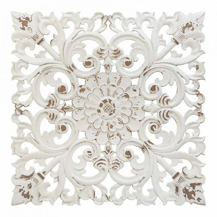 Décoration murale Alexandra House Living Blanc Bois d'épicéa Bois MDF 1 x 56 x 56 cm Décoration murale Alexandra House Living Blanc Bois d'épicéa Bois MDF 1 x 56 x 56 cm