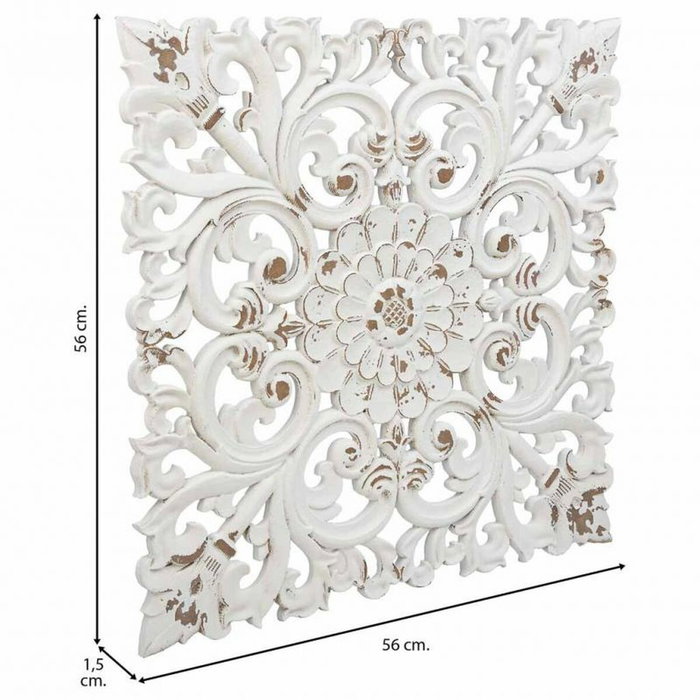 Décoration murale Alexandra House Living Blanc Bois d'épicéa Bois MDF 1 x 56 x 56 cm Décoration murale Alexandra House Living Blanc Bois d'épicéa Bois MDF 1 x 56 x 56 cm