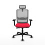 Piqueras Y Crespo Haches Chaise de bureau Rouge et Gris avec mécanisme Sincro/Traslack