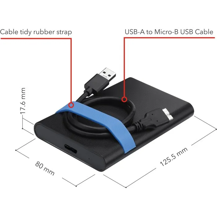 Verbatim Store'N'Go Boîtier externe pour HDD/SSD 2,5 pouces USB 3.2 Gen. 1 - Noir Verbatim Store'N'Go Boîtier externe pour HDD/SSD 2,5 pouces USB 3.2 Gen. 1 - Noir