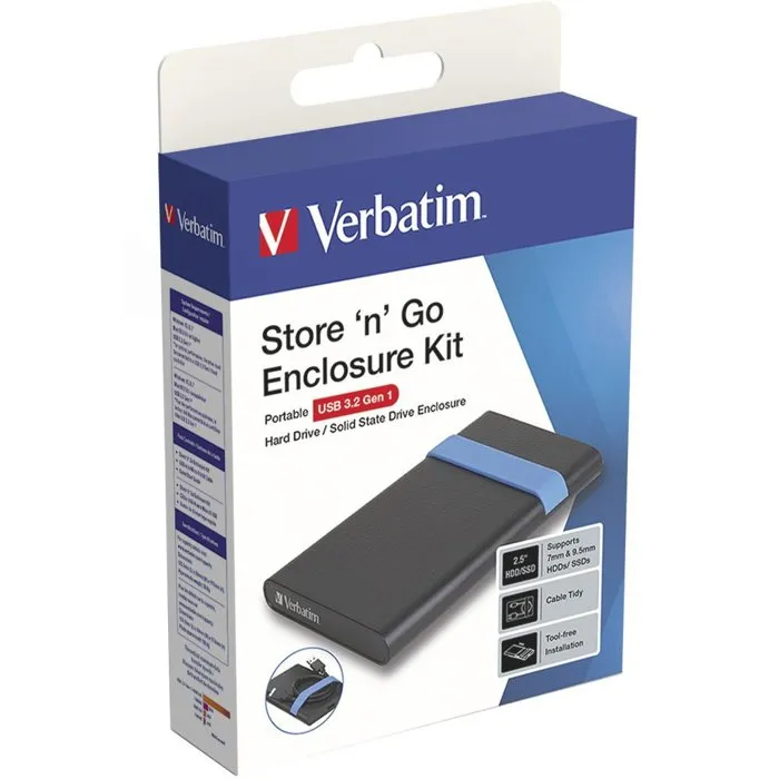 Verbatim Store'N'Go Boîtier externe pour HDD/SSD 2,5 pouces USB 3.2 Gen. 1 - Noir Verbatim Store'N'Go Boîtier externe pour HDD/SSD 2,5 pouces USB 3.2 Gen. 1 - Noir