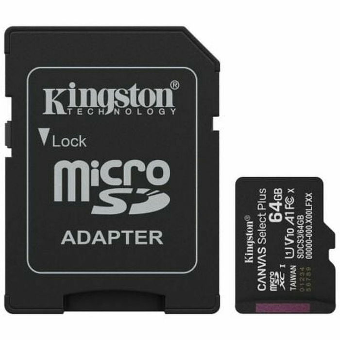 Carte Mémoire Micro SD avec Adaptateur Kingston SDCS3/64GB 64 GB