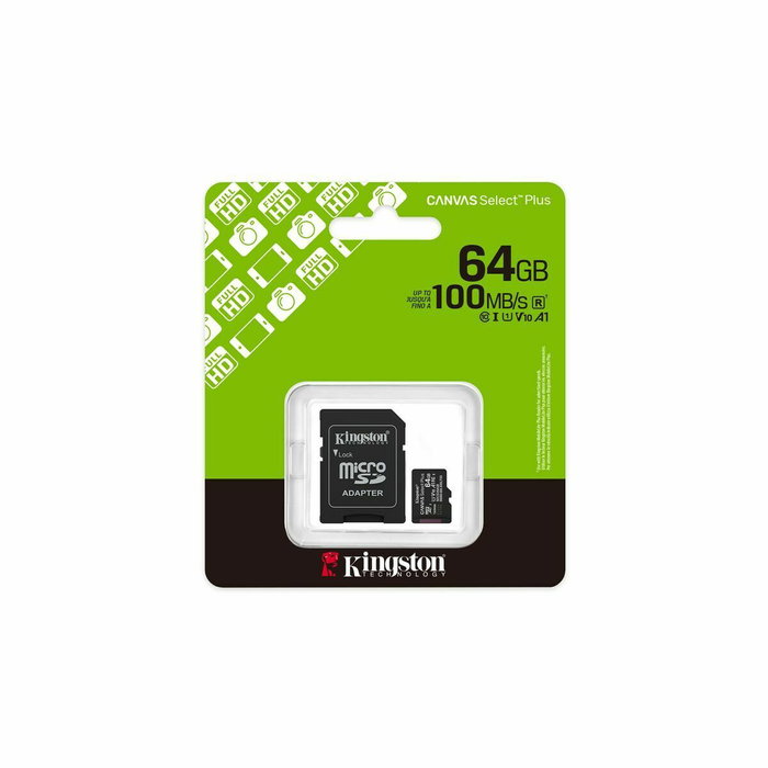 Carte Mémoire Micro SD avec Adaptateur Kingston SDCS3/64GB 64 GB