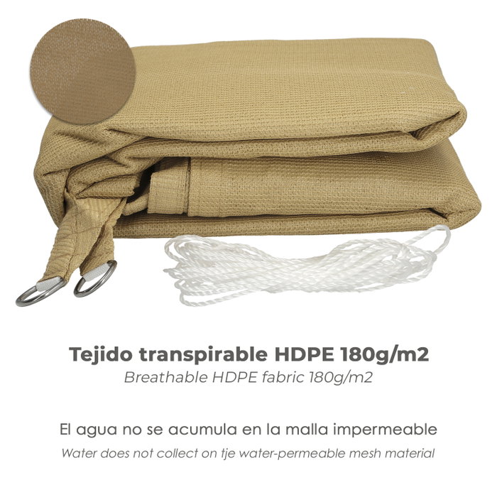 SATURNIA Voile d'ombrage triangulaire Beige 3,6x3,6x3,6 m SATURNIA Voile d'ombrage triangulaire Beige 3,6x3,6x3,6 m