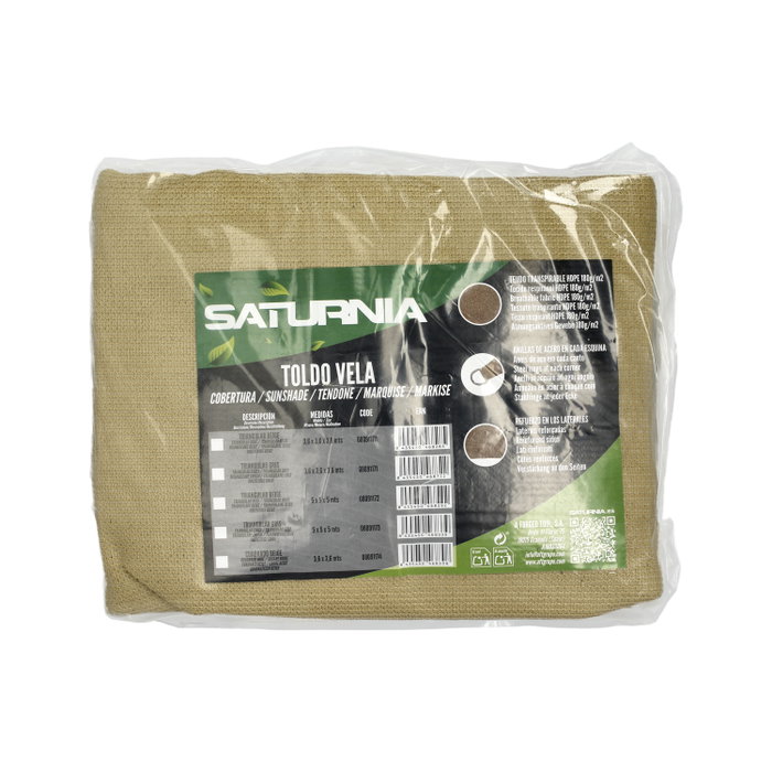 SATURNIA Voile d'ombrage triangulaire Beige 3,6x3,6x3,6 m SATURNIA Voile d'ombrage triangulaire Beige 3,6x3,6x3,6 m