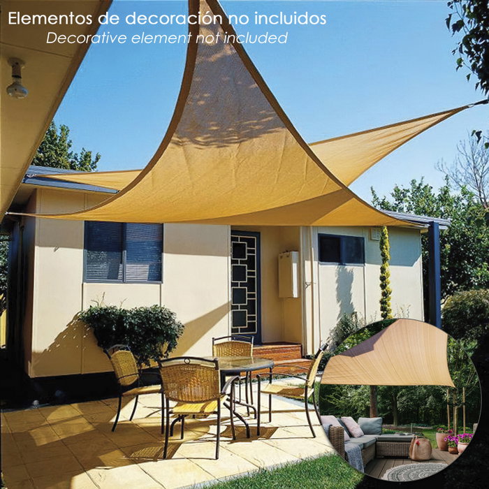 SATURNIA Voile d'ombrage triangulaire Beige 3,6x3,6x3,6 m SATURNIA Voile d'ombrage triangulaire Beige 3,6x3,6x3,6 m