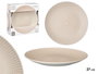 Vessia Assiette Plate 27 cm Gris Céramique avec Gravure (Set de 12)