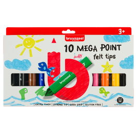 Bruynzeel Étui de 10 feutres Kids pointe extra-grosse