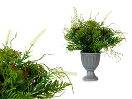 IBERGARDEN Copa plástico clásica con plantas verdes pequeña, Gris-Verde, Lot de 6