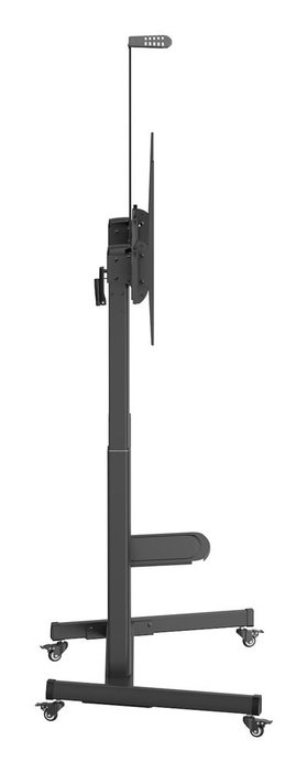 Ewent Support Sol avec Roulettes pour Écran VESA Acier Réglable en Hauteur et Inclinable avec Étagère