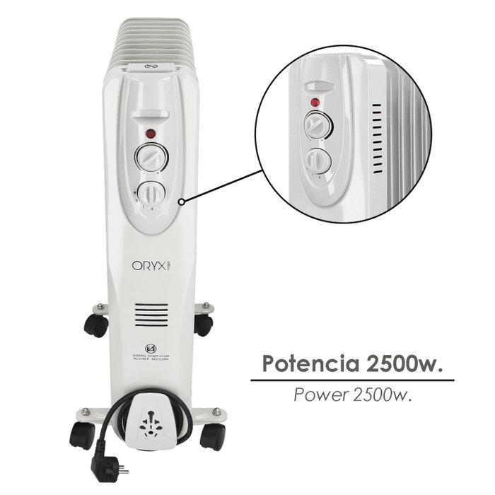 ORYX Radiateur à huile 2500W 11 Éléments