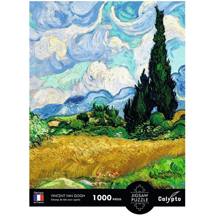 Sentosphere Puzzle Calypto 1000 pièces - Champ de blé avec cyprès d'après Vincent Van Gogh - À partir de 9 ans