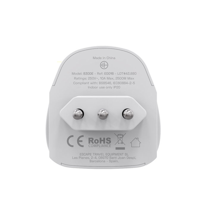 Multiprise Scape Travel 830IT Plastique 10 A Multiprise Scape Travel 830IT Plastique 10 A