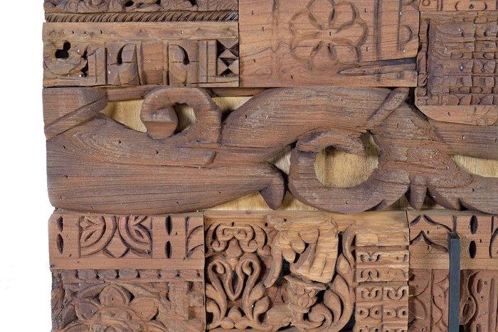 GINER Y COLOMER - Buffet en bois de manguier récupéré naturel - 2 portes et 3 tiroirs - Dimensions 150 x 50 x 90 cm