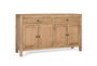 GINER Y COLOMER Buffet en bois massif de mindi design naturel - 2 tiroirs et 4 portes avec rangement spacieux pour salon ou salle à manger