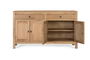 GINER Y COLOMER Buffet en bois massif de mindi design naturel - 2 tiroirs et 4 portes avec rangement spacieux pour salon ou salle à manger