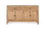 GINER Y COLOMER Buffet en bois massif de mindi design naturel - 2 tiroirs et 4 portes avec rangement spacieux pour salon ou salle à manger