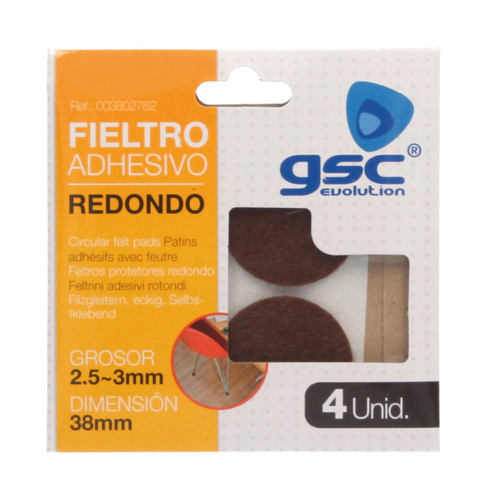 GSC Evolution Set de 4 feutres adhésifs ronds Ø38mm - Marron