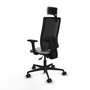 Piqueras Y Crespo Bormate Chaise de bureau avec mécanisme asynchrone, Gris clair/Noir