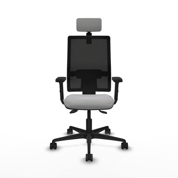Piqueras Y Crespo Bormate Chaise de bureau avec mécanisme asynchrone, Gris clair/Noir