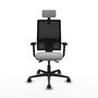 Piqueras Y Crespo Bormate Chaise de bureau avec mécanisme asynchrone, Gris clair/Noir