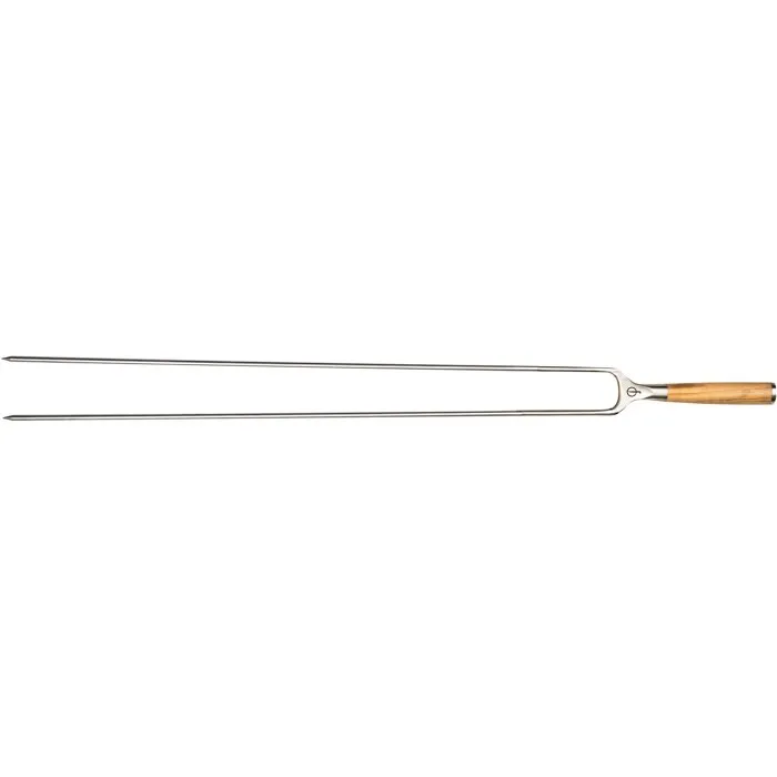 Forged Fourchette Barbecue Churrasco 60 cm en Acier Inoxydable SS430 avec Manche en Bois d'Olivier de style Brésilien