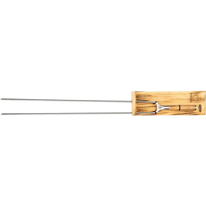 Forged Fourchette Barbecue Churrasco 60 cm en Acier Inoxydable SS430 avec Manche en Bois d'Olivier de style Brésilien