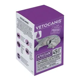 VETOCANIS Recharge diffuseur anti-stress pour chat - Efficace 45 jours - Apaise avec analogues de phéromones