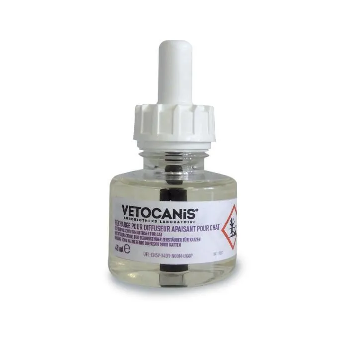 VETOCANIS Recharge diffuseur anti-stress pour chat - Efficace 45 jours - Apaise avec analogues de phéromones