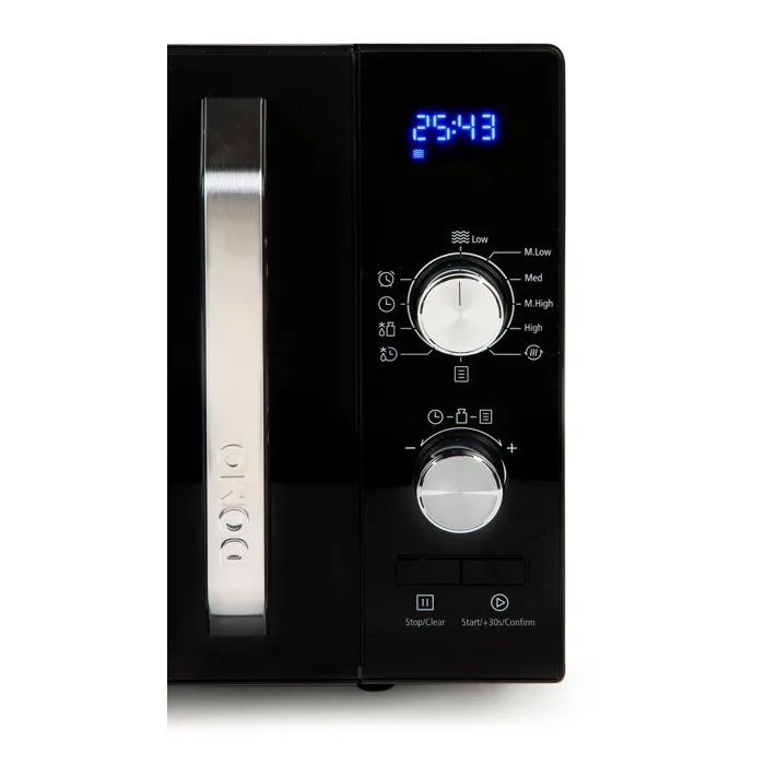 DOMO DO2924 Micro-ondes Monofonction Noir 23L, 800W, 5 niveaux de puissance, Dimensions : 48.5 x 40.8 x 29.3 cm