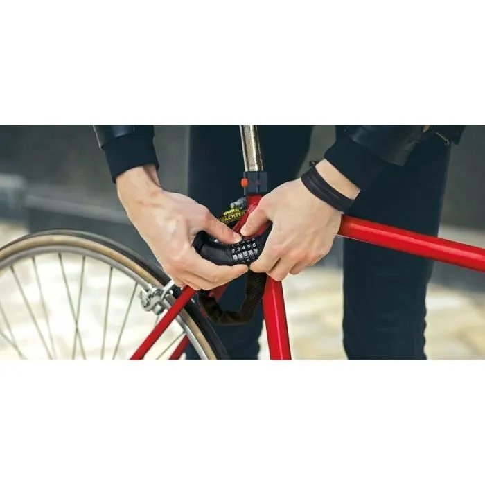 Burg Wachter 280 C 90 BLACK - Antivol vélo à chaîne en acier cémenté 6 mm gainé, avec code de sécurité