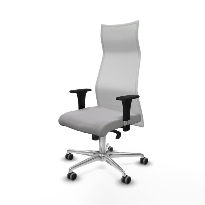 Piqueras y Crespo Chaise de Bureau Albacete XL Gris clair et Blanc