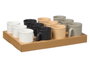 Vessia Jarra en Céramique Assortiment Couleurs Neutres Beige Blanc Gris Noir 550 ml 13x12x9 cm (Set de 24)