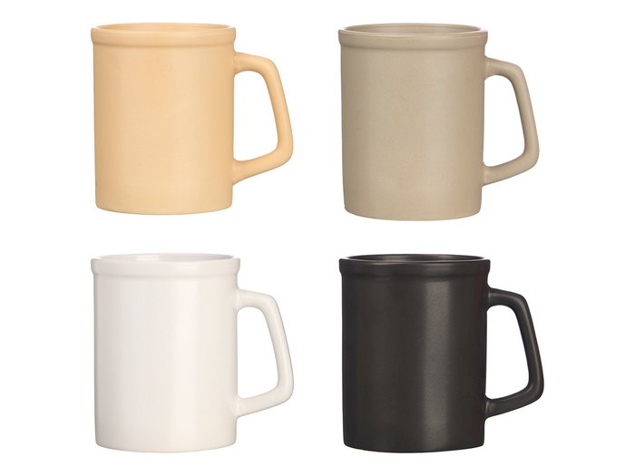 Vessia Jarra en Céramique Assortiment Couleurs Neutres Beige Blanc Gris Noir 550 ml 13x12x9 cm (Set de 24)
