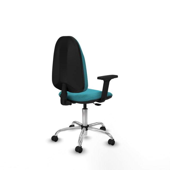 PIQUERAS Y CRESPO Chaise de bureau Algarra, tissu turquoise, accoudoirs 2D