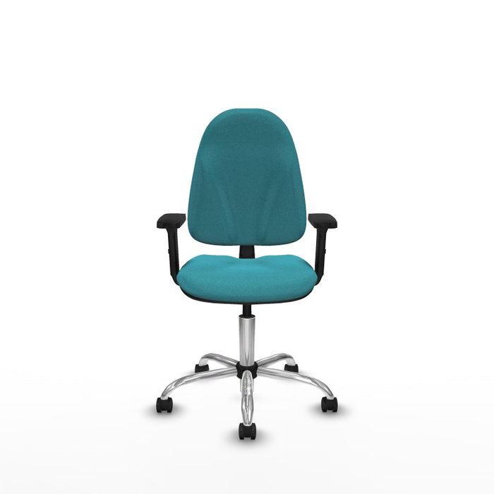 PIQUERAS Y CRESPO Chaise de bureau Algarra, tissu turquoise, accoudoirs 2D