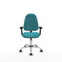 PIQUERAS Y CRESPO Chaise de bureau Algarra, tissu turquoise, accoudoirs 2D
