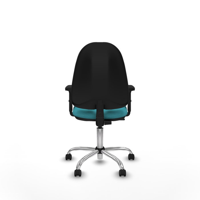 PIQUERAS Y CRESPO Chaise de bureau Algarra, tissu turquoise, accoudoirs 2D