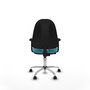PIQUERAS Y CRESPO Chaise de bureau Algarra, tissu turquoise, accoudoirs 2D